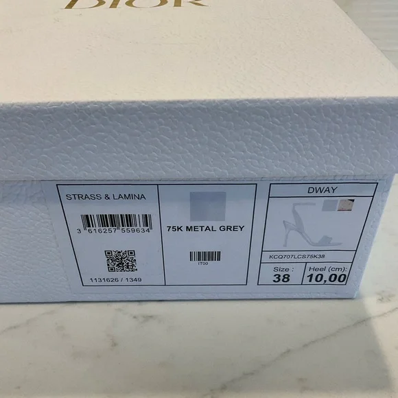 Dior Dway Heeled Sandals Metallic Thread Embroidery Strass size 38 - Picture 10 of 14